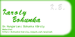 karoly bohunka business card